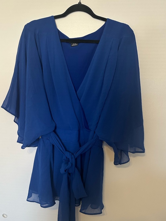 City Chic Tops - City Chic Blue V-Neck Blouse